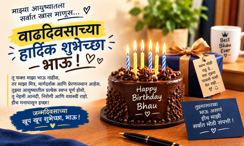 Happy Birthday Bhau Wishes in Marathi