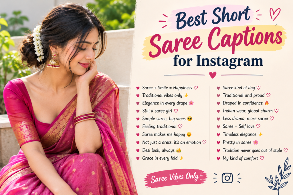 Best Short Saree Captions for Instagram