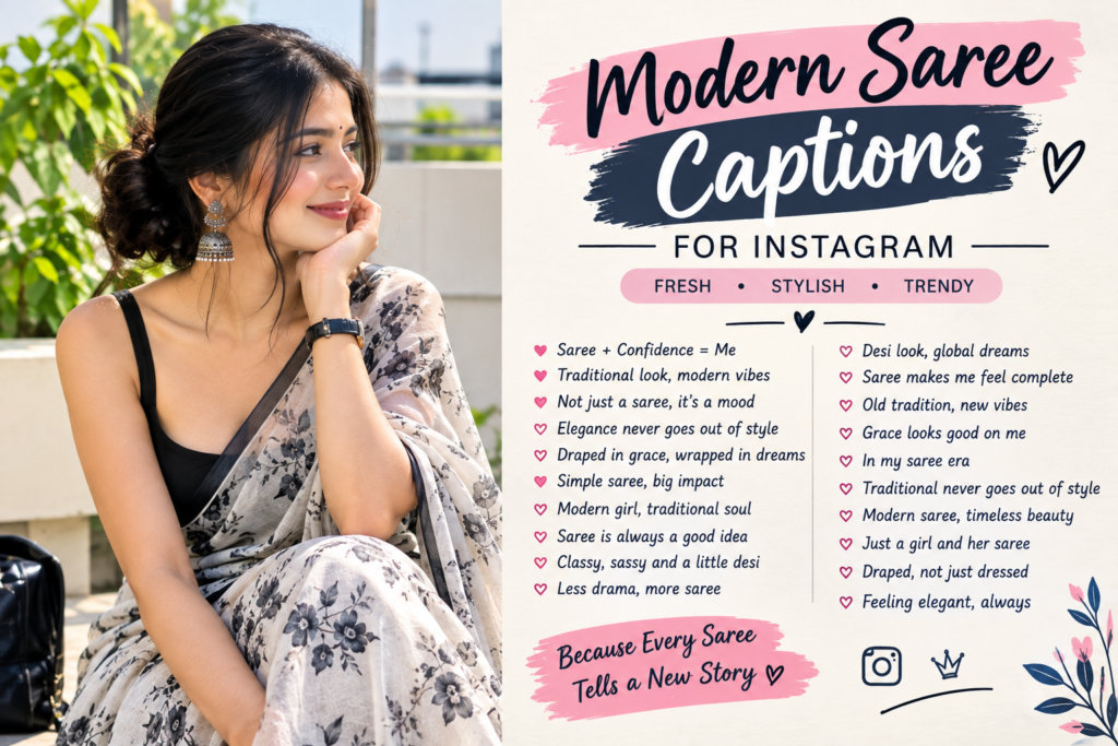 Modern Saree Captions for Instagram