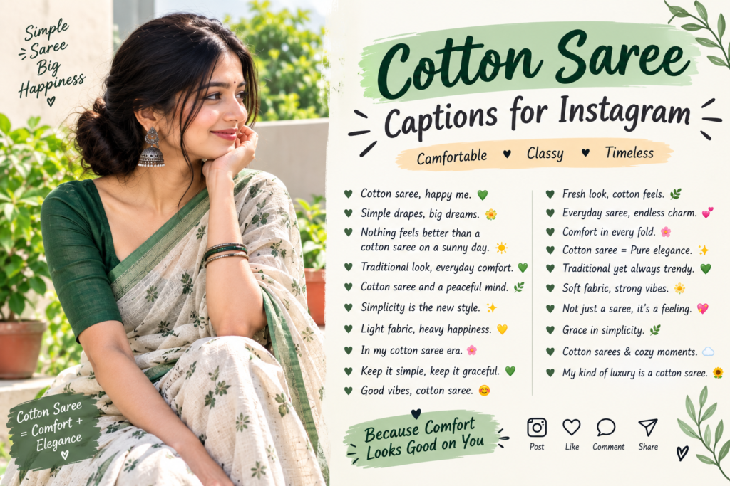 Cotton Saree Captions