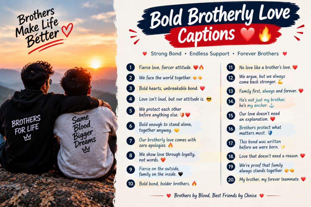 Bold Brotherly Love Captions ❤️🔥