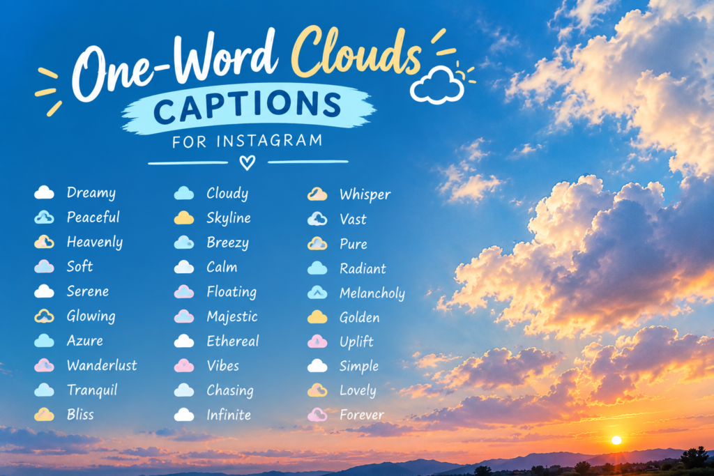 One-Word Clouds Captions for Instagram 🔤☁️