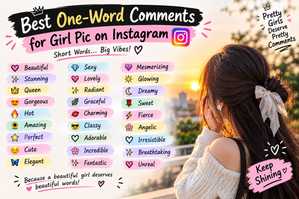 Best One-Word Comments for Girl Pic on Instagram 🔥
