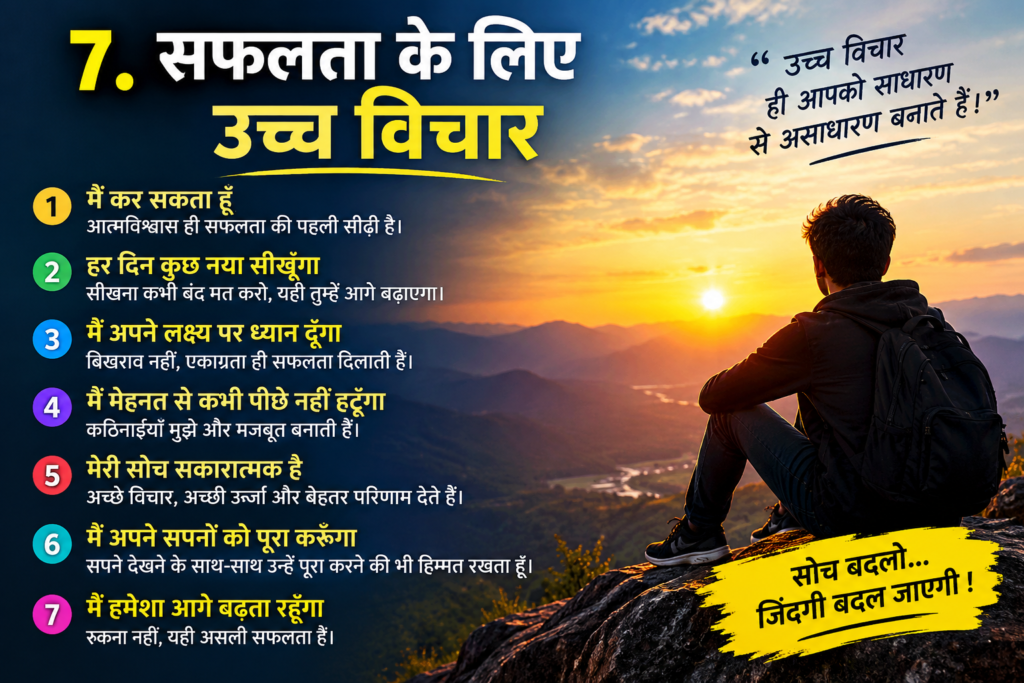 🔥 7. सफलता के लिए उच्च विचार