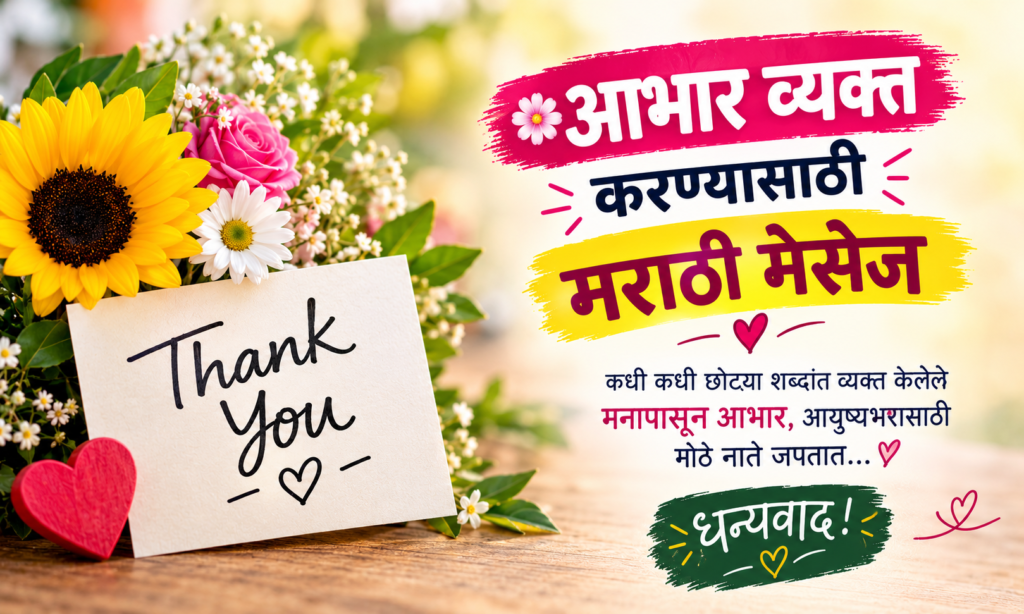 🌸 आभार व्यक्त करण्यासाठी मराठी मेसेज