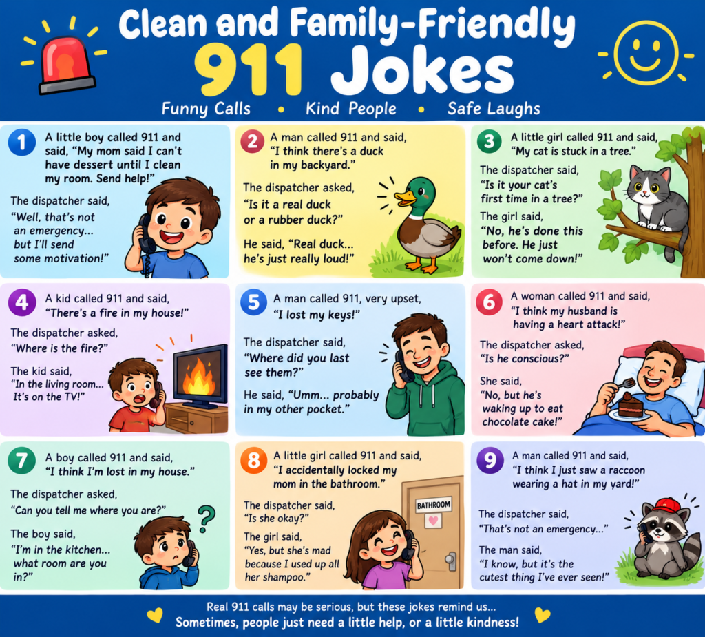 👨‍👩‍👧 Clean and Family-Friendly 911 Jokes