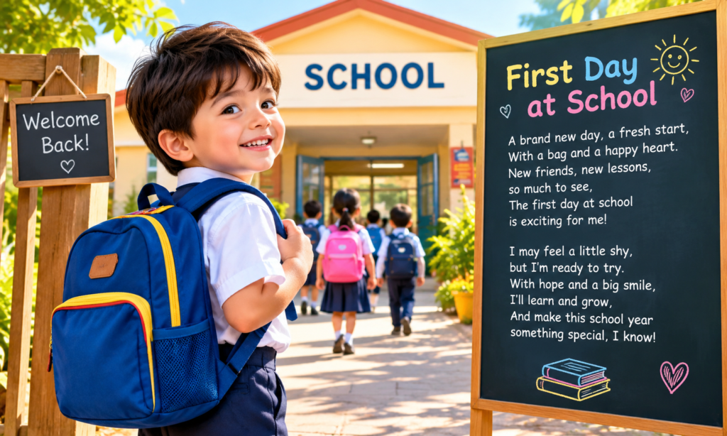 2. 🎒 First Day at School Poem