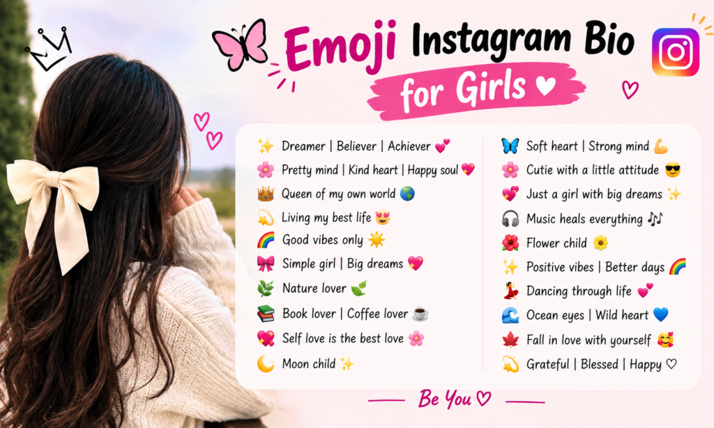 🦋 14. Emoji Instagram Bio for Girls