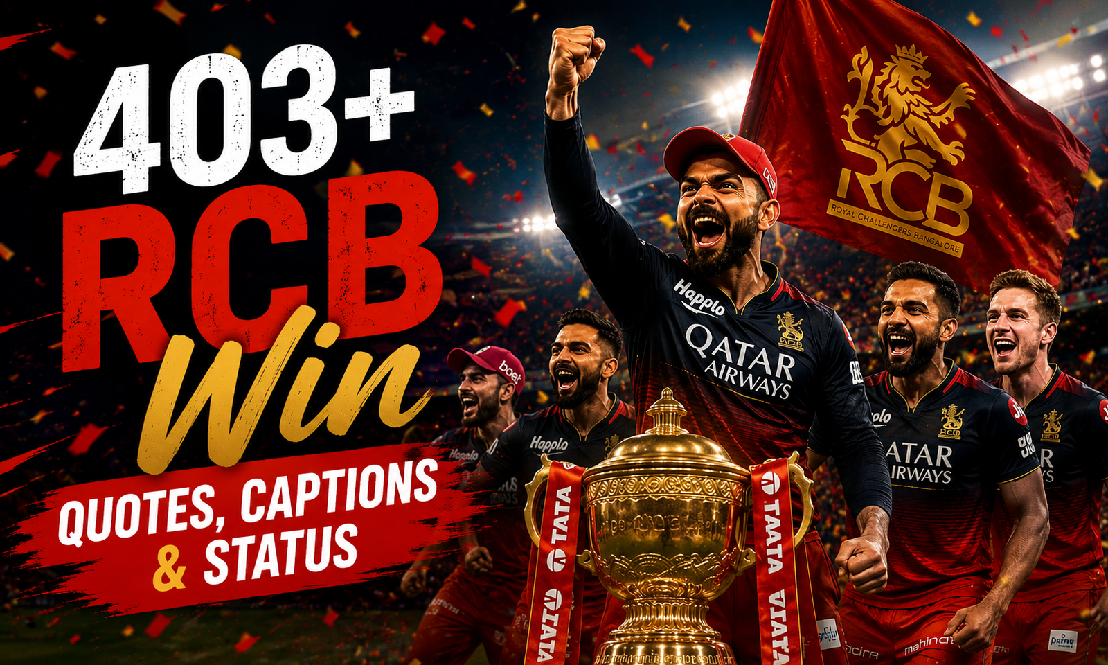 RCB Win Quotes, Captions