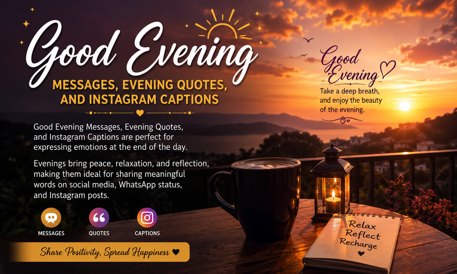 361+ Good Evening Messages, Quotes & Captions (2026)
