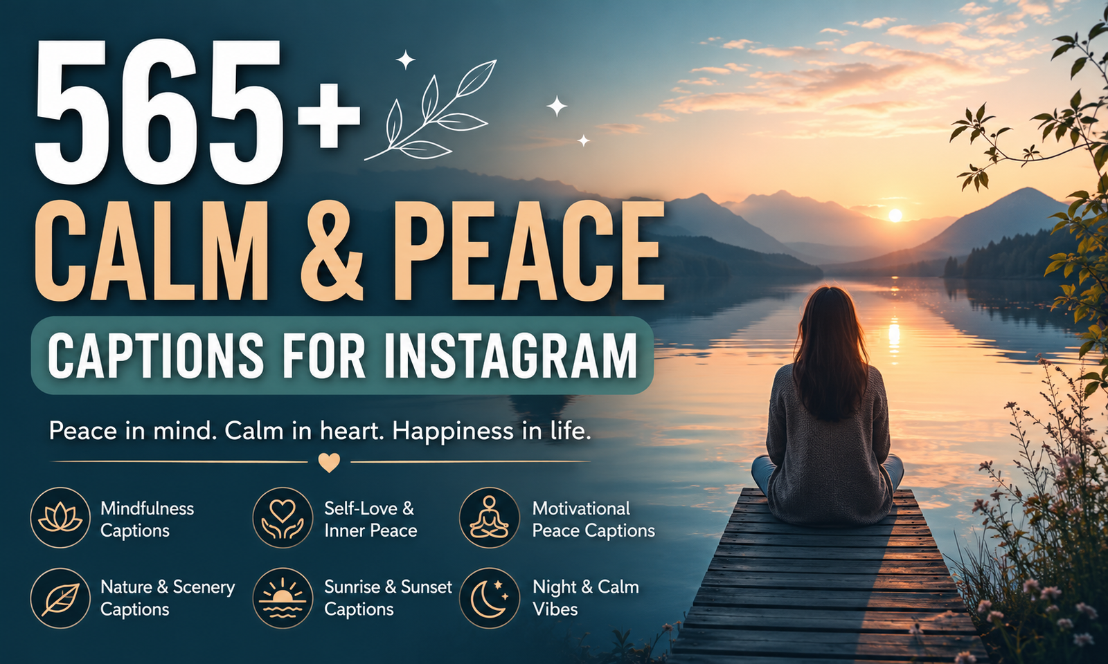 565+ Calm & Peace Captions for Instagram