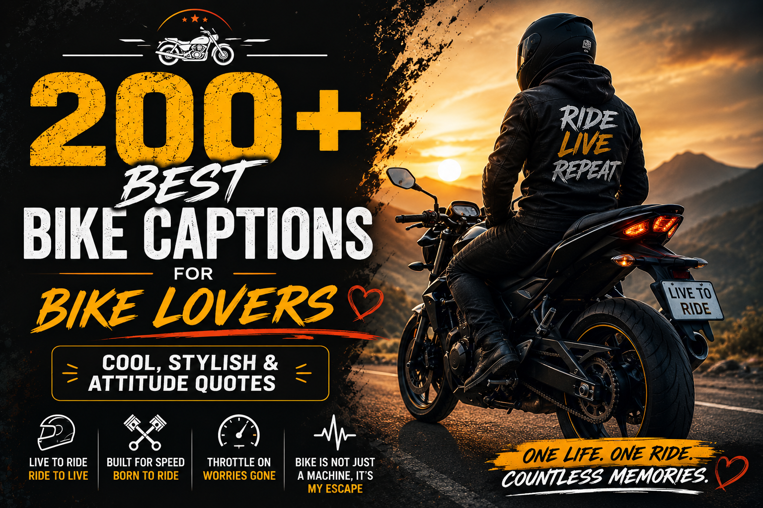 🏍️ 200+ Best Bike Captions for Bike Lovers (Cool, Stylish & Attitude Quotes)