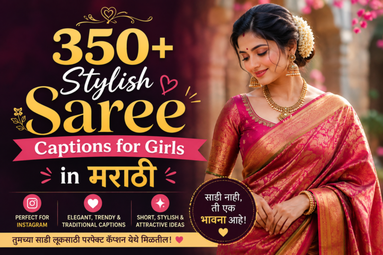 350+ Stylish Saree Captions for Girls in Marathi
