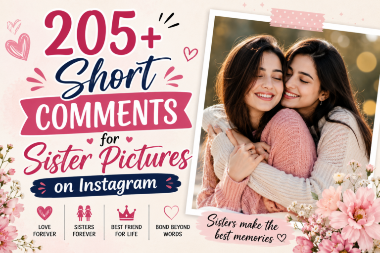205+ Short Comments for Sister Pictures on Instagram