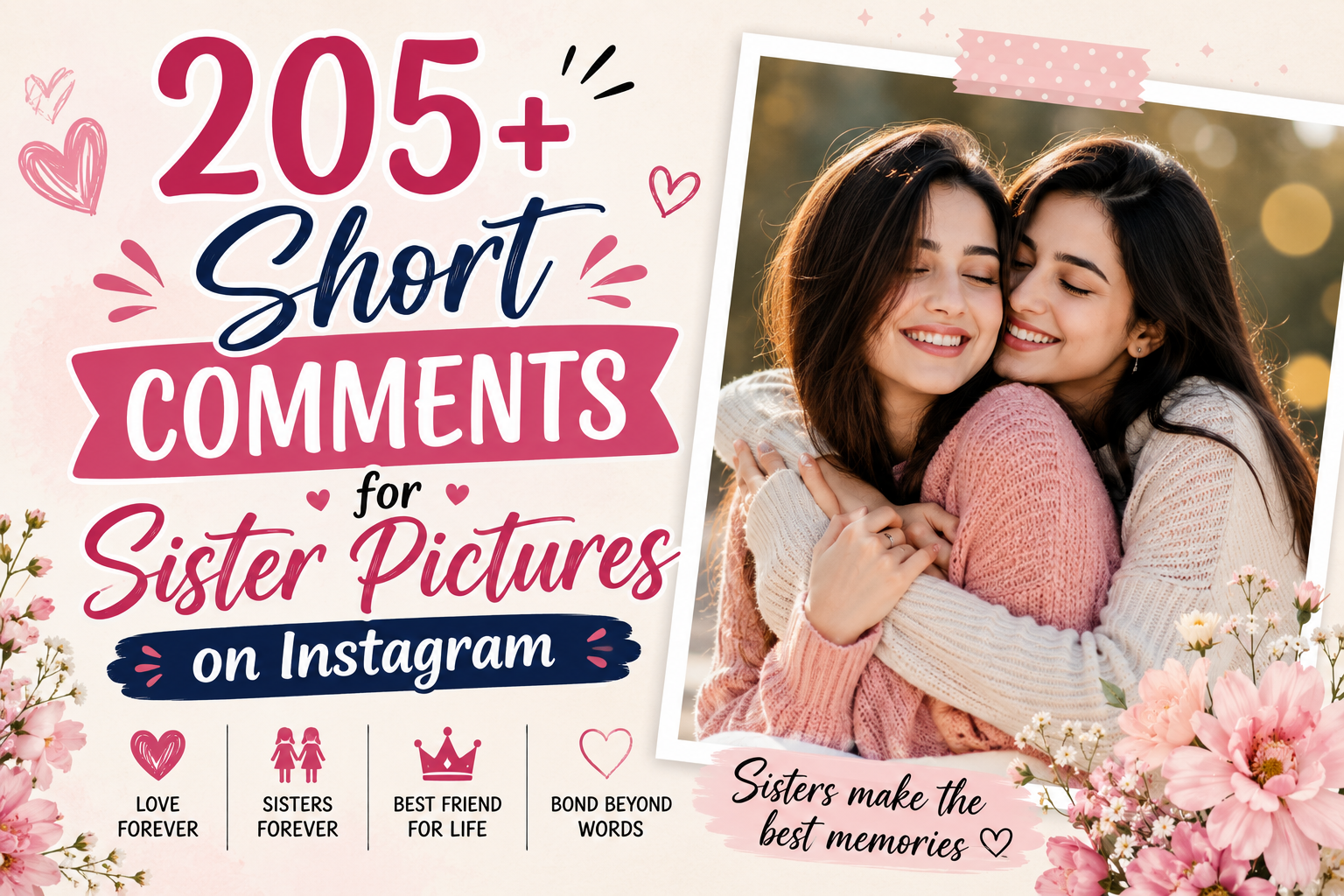 205+ Short Comments for Sister Pictures on Instagram