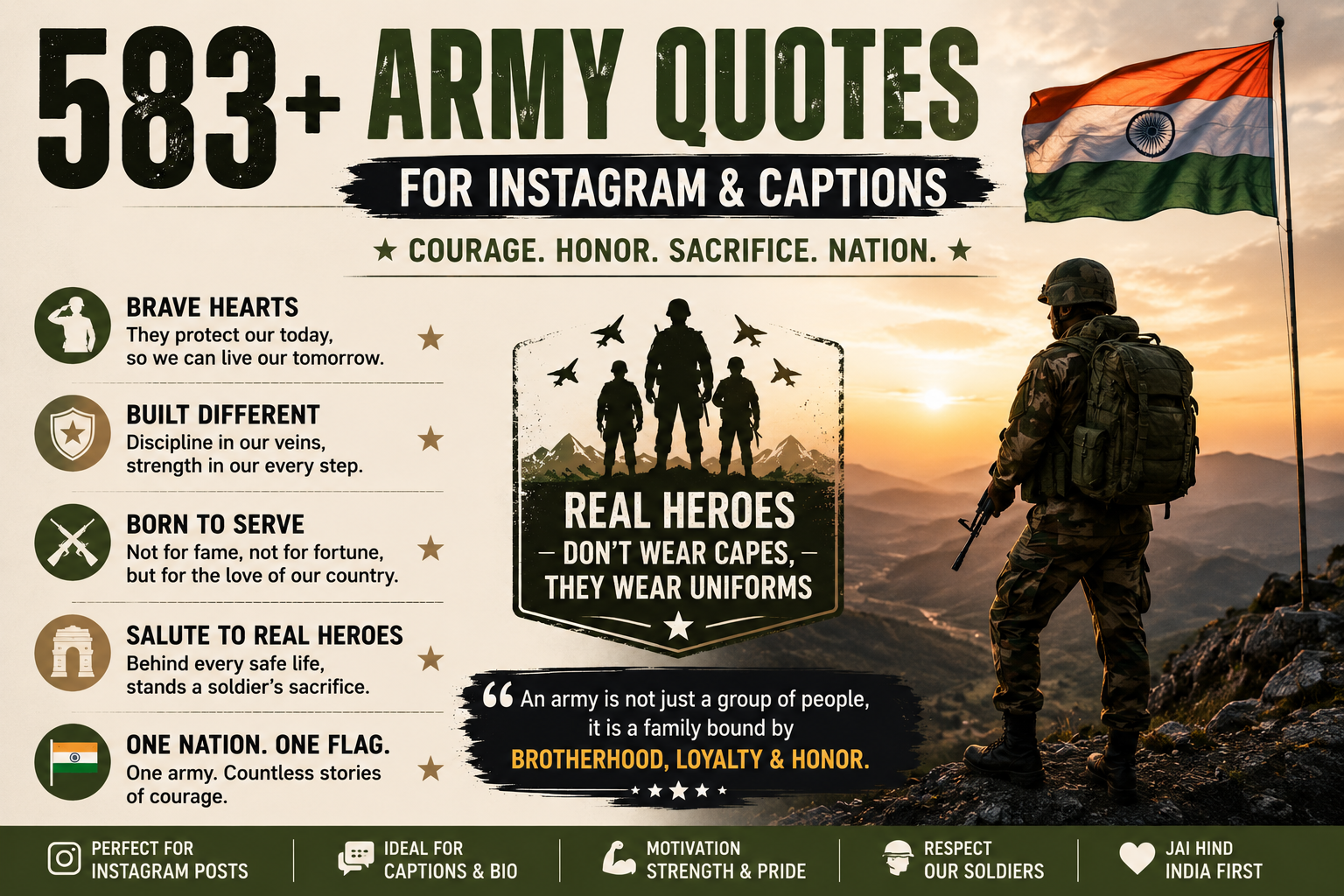 583+ Army Quotes for Instagram & Captions