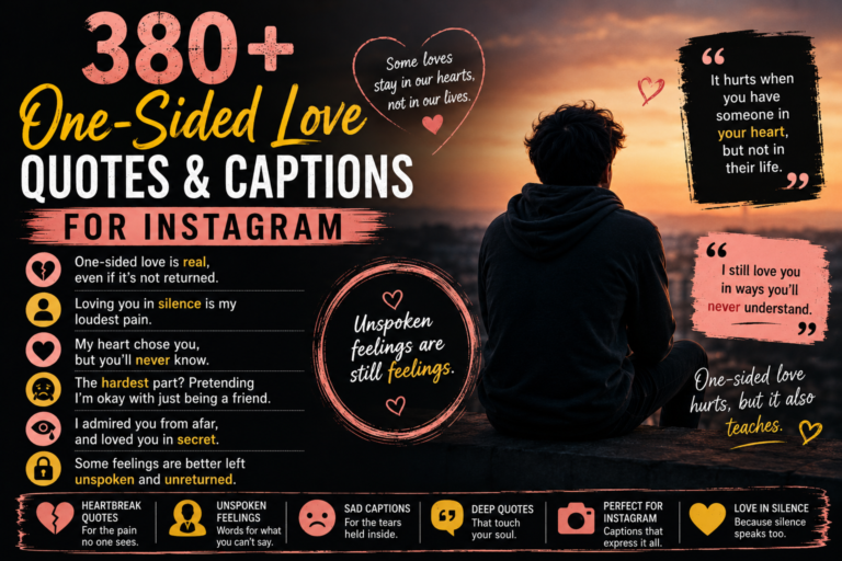 380+ One-Sided Love Quotes & Captions for Instagram
