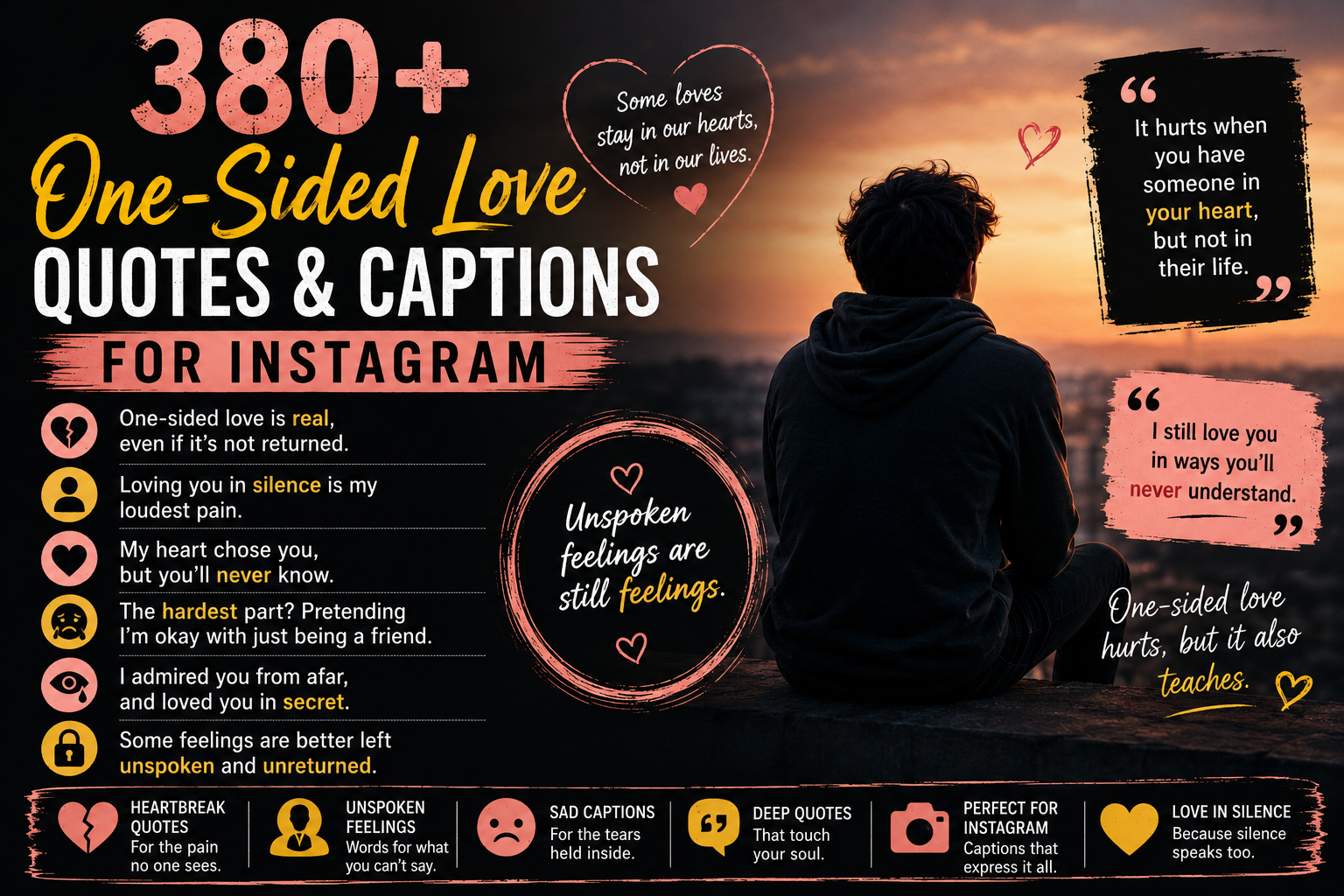 380+ One-Sided Love Quotes & Captions for Instagram