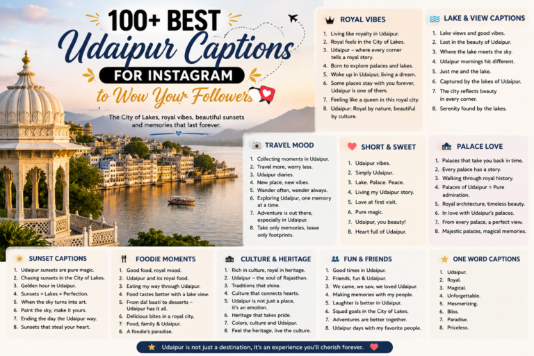 100+ Best Udaipur Captions for Instagram to Wow Your Followers