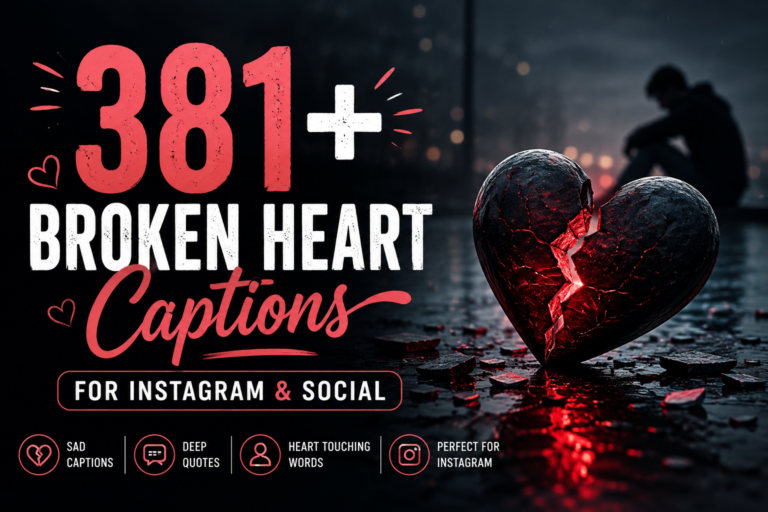381+ Broken Heart Captions for Instagram & Social