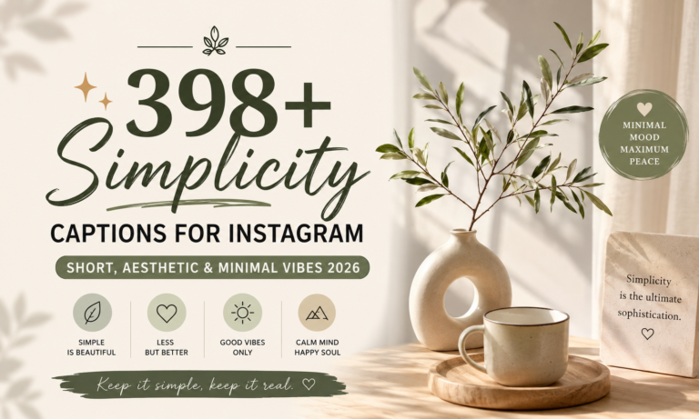 ✨ 398+ Simplicity Captions for Instagram (Short, Aesthetic & Minimal Vibes 2026)