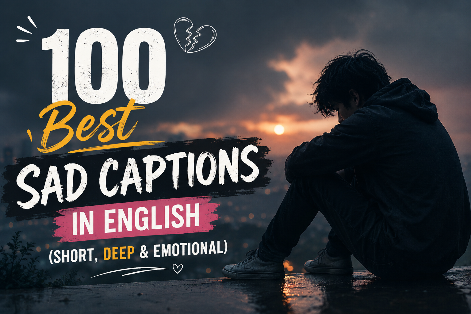 100 Best Sad Captions in English (Short, Deep & Emotional)