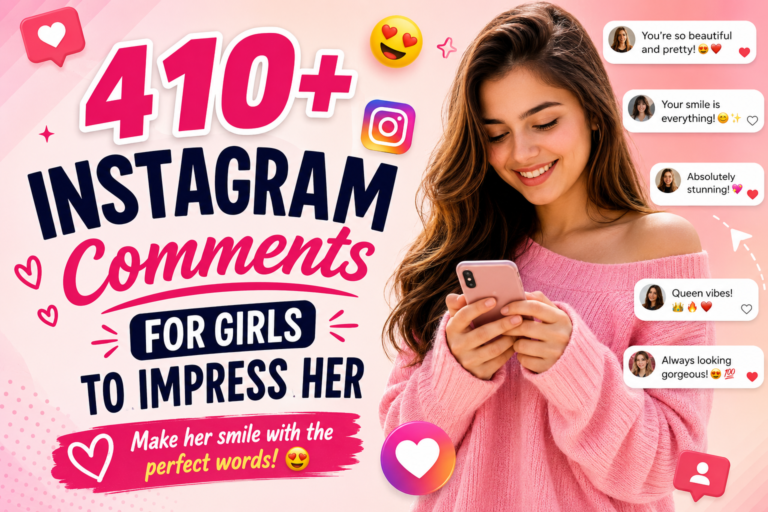 410+ Instagram Comments for Girls to Impress Her ❤️✨