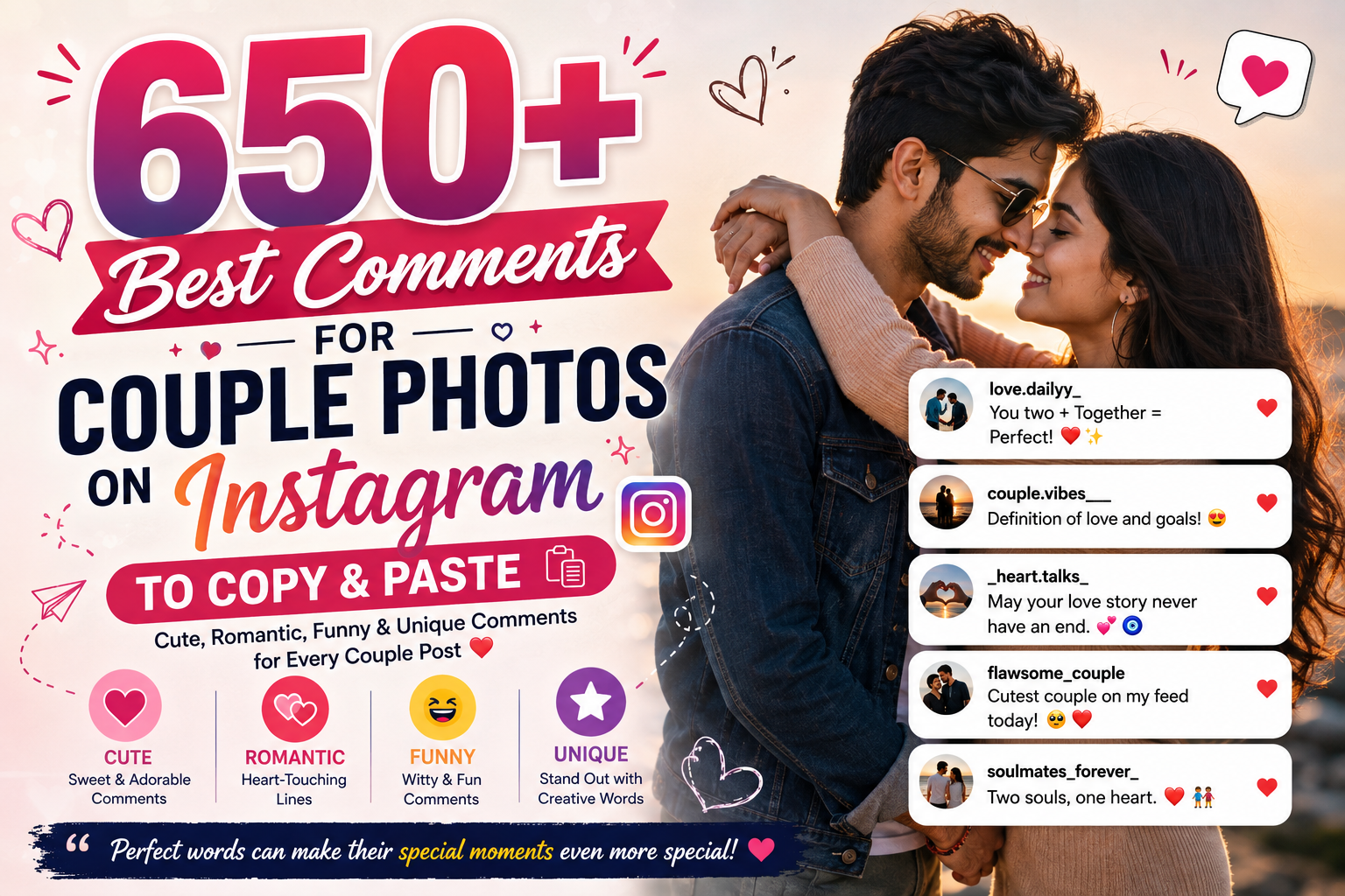 650+ Best Comments for Couple Photos on Instagram ❤️