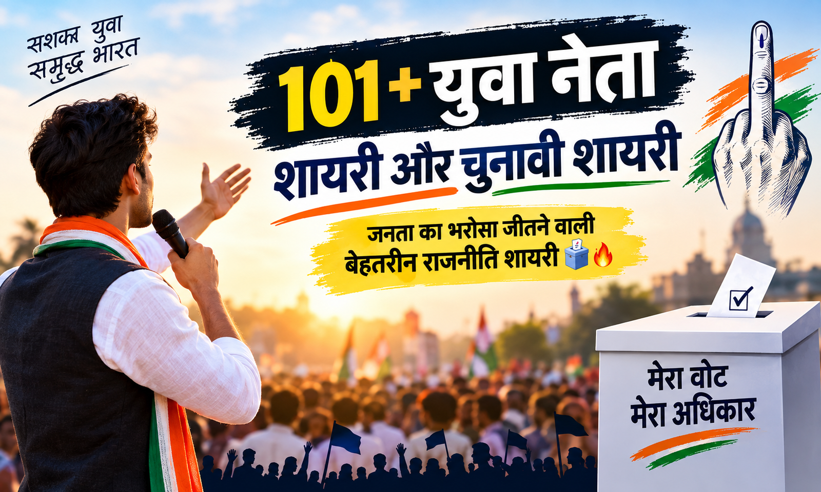 101+ युवा नेता शायरी और चुनावी शायरी | जनता का भरोसा जीतने वाली बेहतरीन राजनीति शायरी 🗳️🔥vv