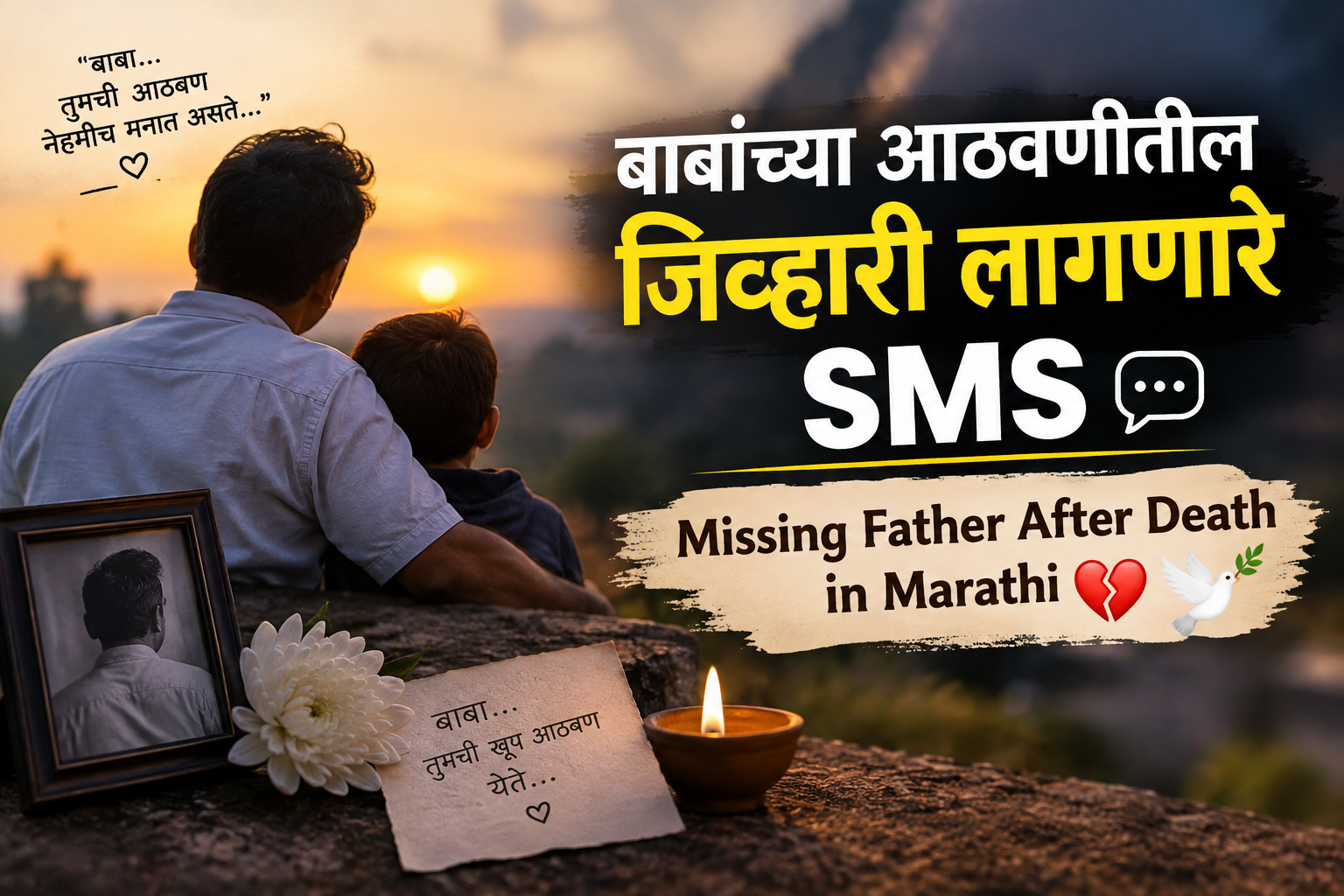 बाबांच्या आठवणीतील जिव्हारी लागणारे SMS | Missing Father After Death in Marathi 💔🕊️