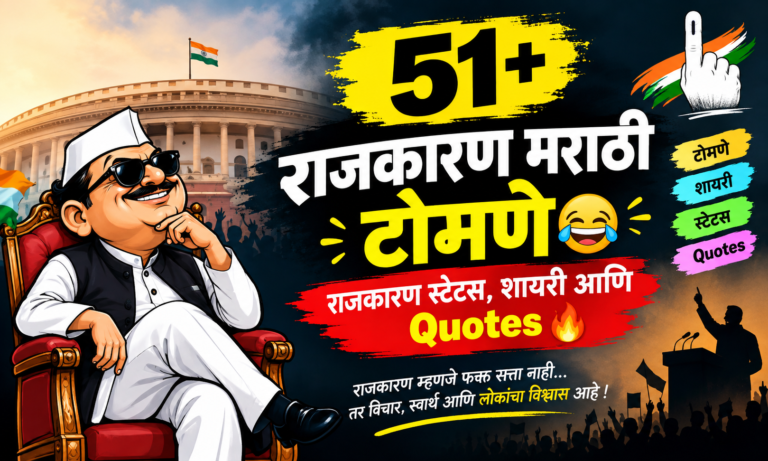 51+ राजकारण मराठी टोमणे | राजकारण स्टेटस, शायरी आणि Quotes 🔥