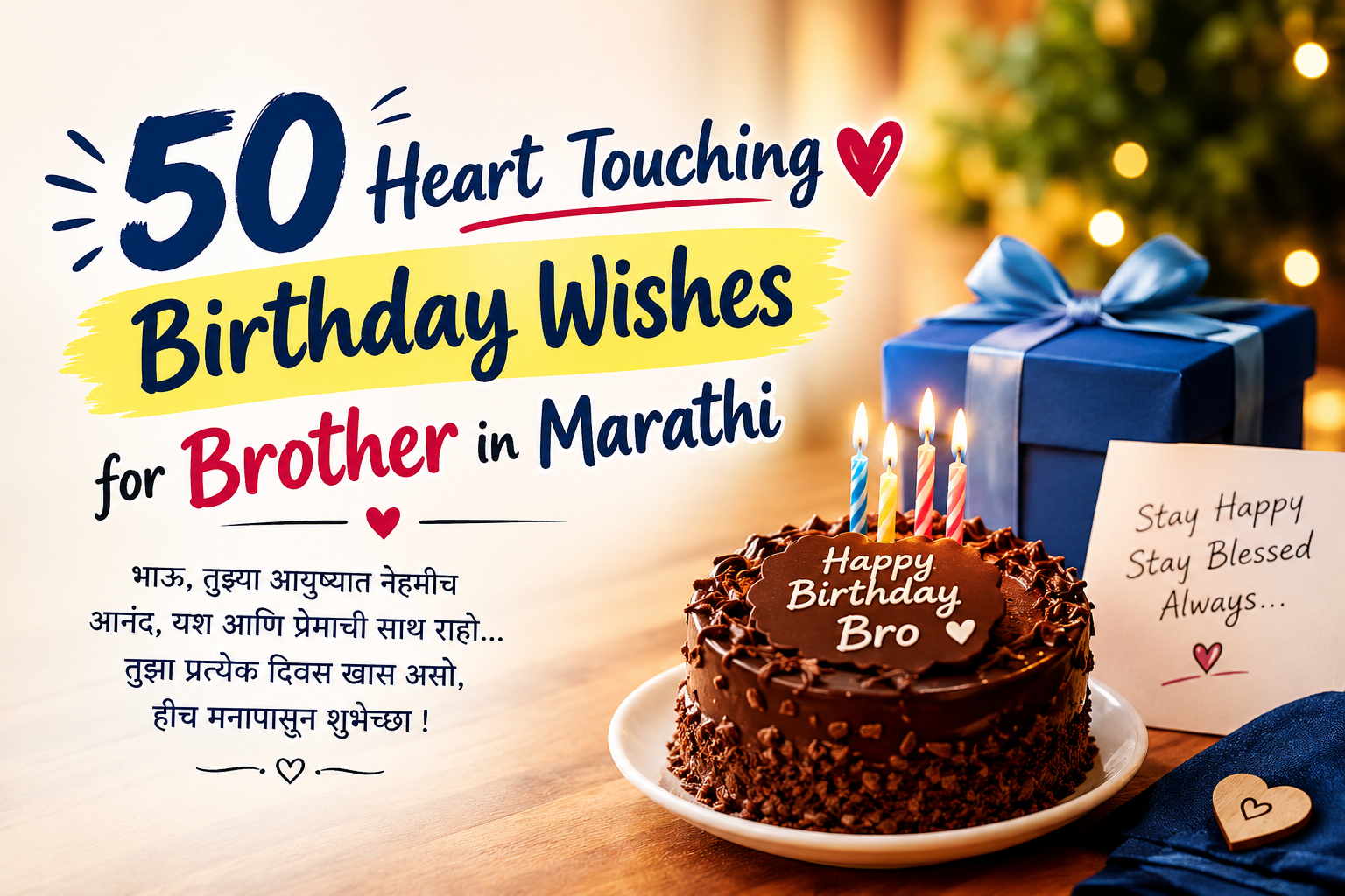 50 Heart Touching Birthday Wishes for Brother in Marathi ❤️