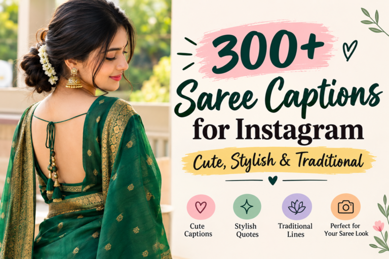300+ Saree Captions for Instagram: Cute, Stylish & Traditional