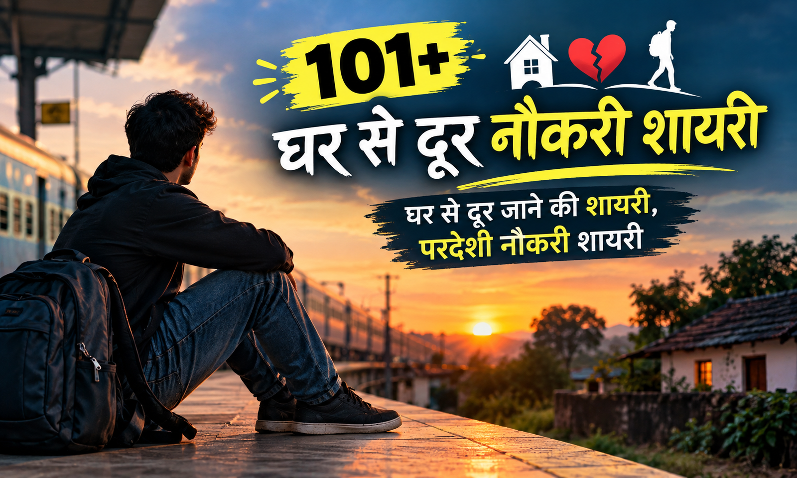 🏠💔 101+ घर से दूर नौकरी शायरी | घर से दूर जाने की शायरी, परदेशी नौकरी शायरी