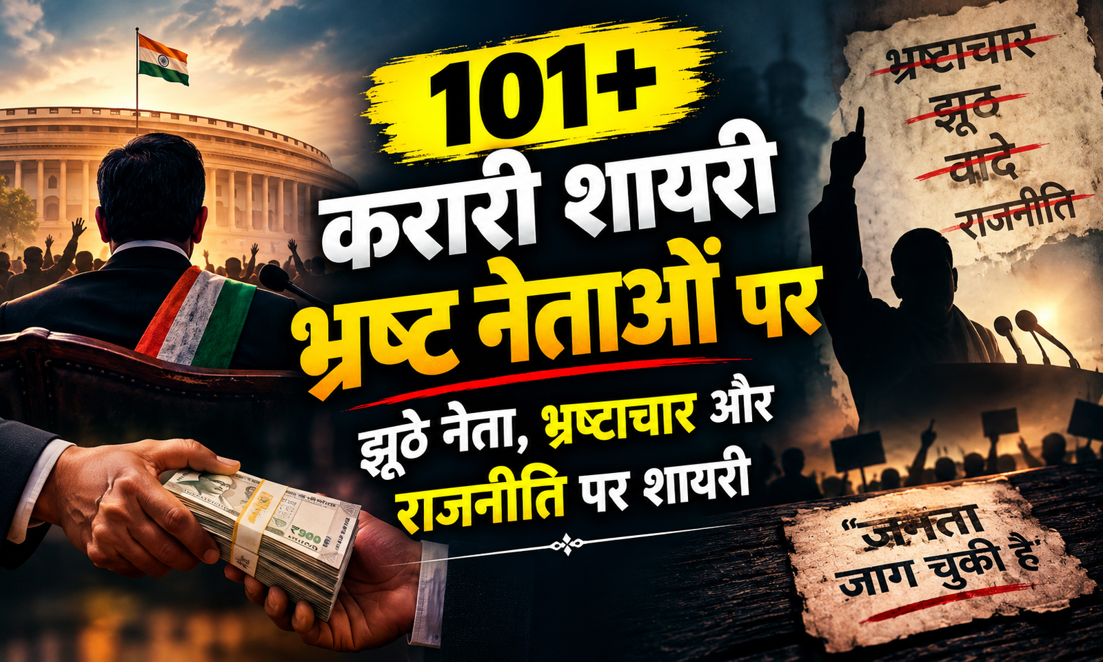 🔥 101+ करारी शायरी भ्रष्ट नेताओं पर | झूठे नेता, भ्रष्टाचार और राजनीति पर शायरी 🗣️🔥